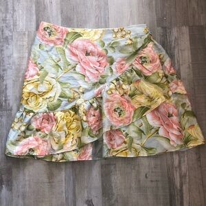 NWT Express High Waisted Asymmetrical Ruffle Mini Skirt in size 12